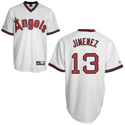 Luis Jimenez #13 MLB Jersey-Los Angeles Angels of Anaheim Men's Authentic Cooperstown White Baseball Jersey